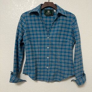 Women's Beretta Blue Plaid Darted Fit Flannel